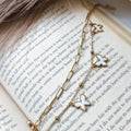 Double chaine butterfly charm barcelet