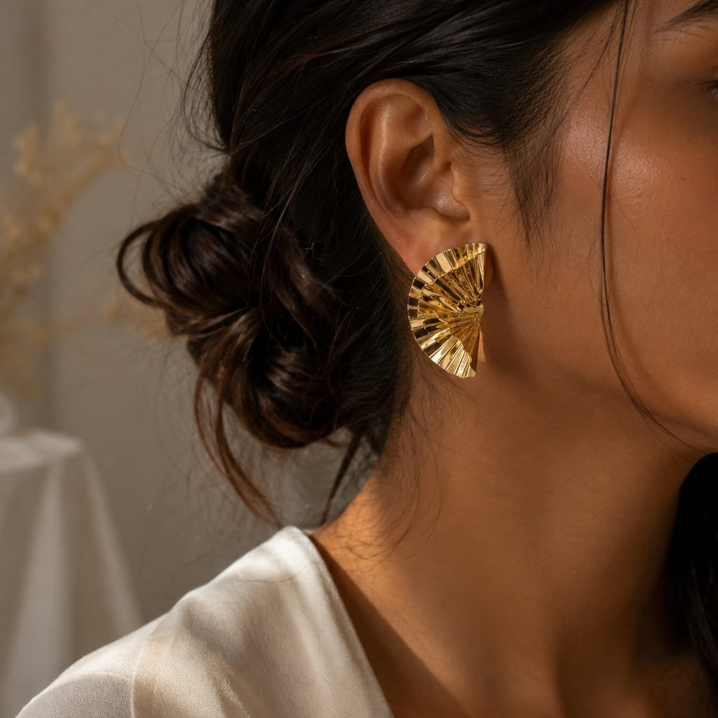 Statement earrings Folded Petal Earring