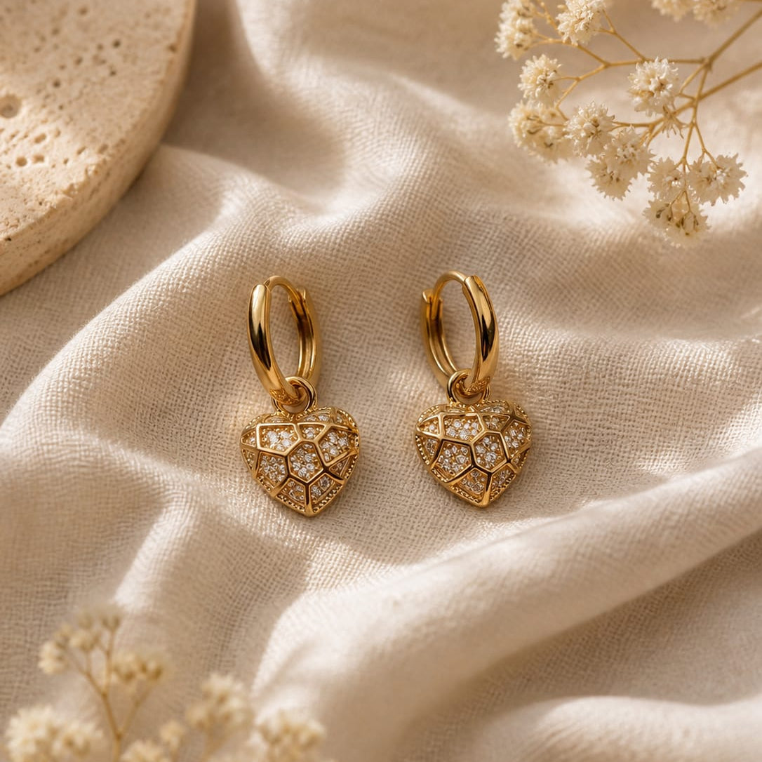 Heart Chest Loop earrings Anti tarnish Elegant