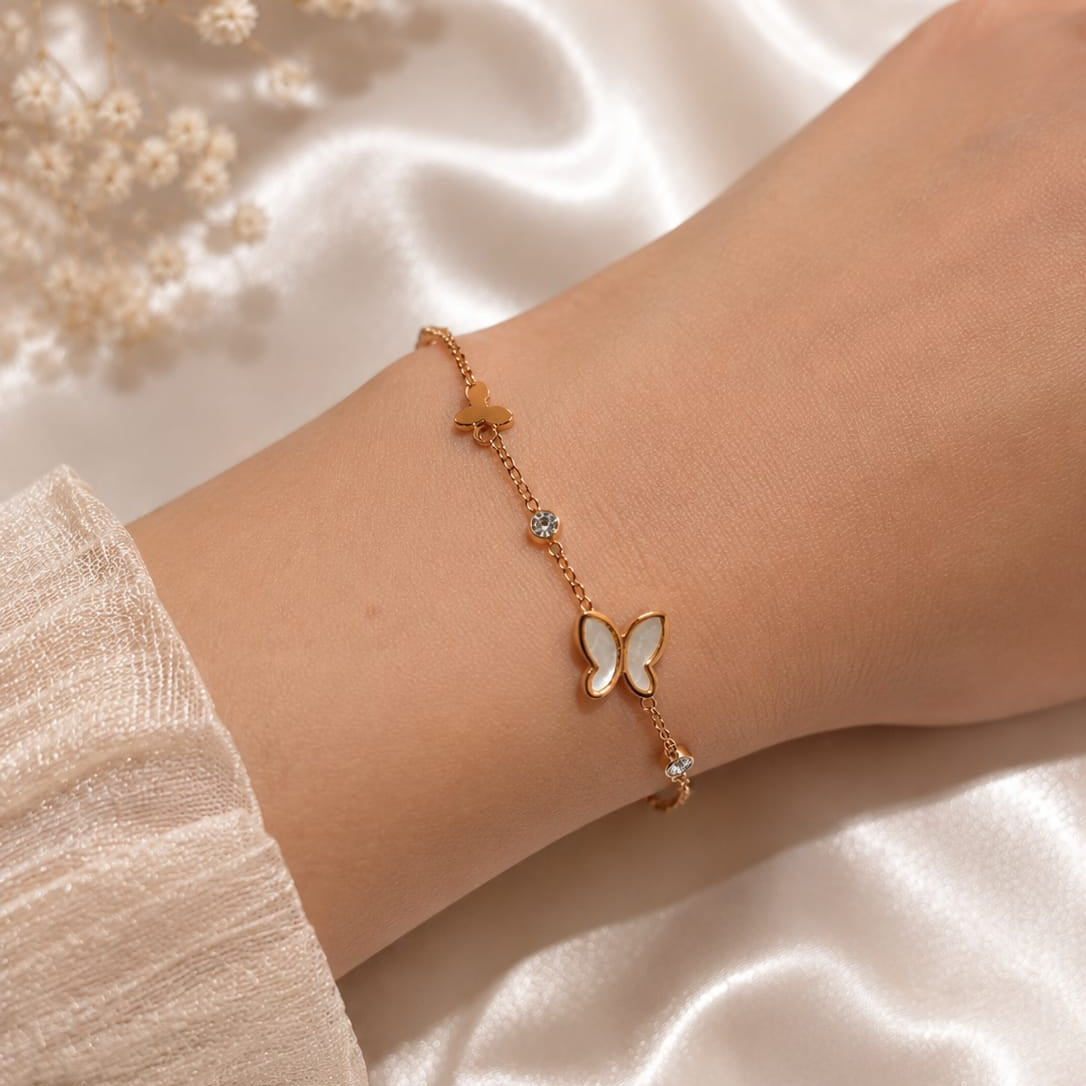 White Butterfly Bracelet